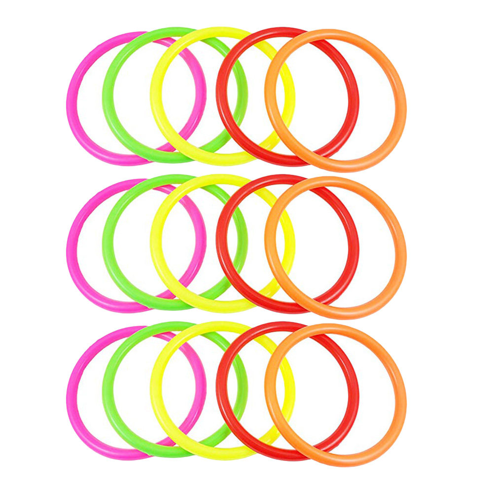 Party Games Kids Birthday - Lot de 15 anneaux colorés en