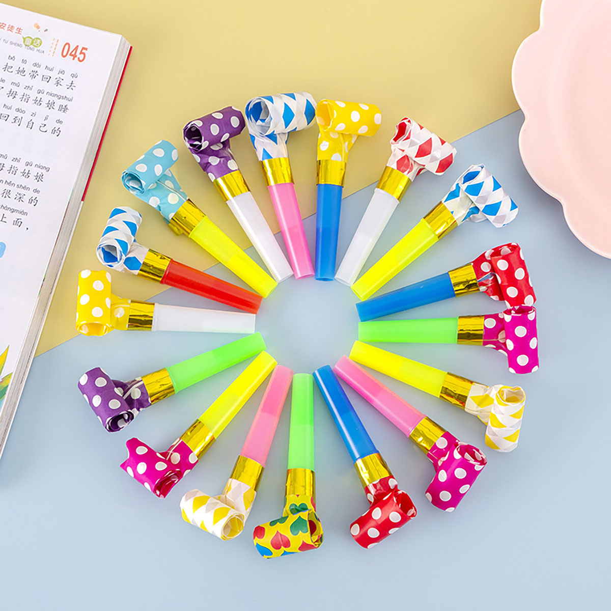 Party Games Easter - Sifflet de dragon coloré pour enfants,