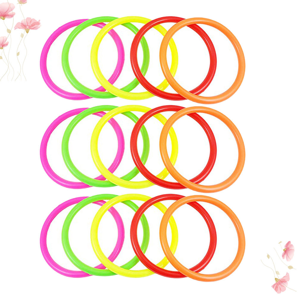 Lot de 15 anneaux colorés en p - Party Games Kids Birthday avis et prix