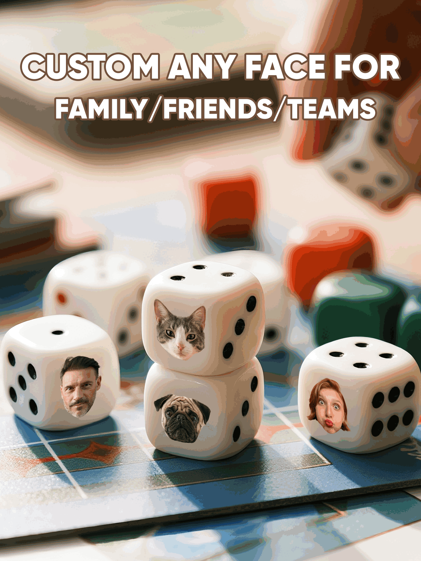 Dés à visage personnalisé, dés - Party Games Event avis et prix