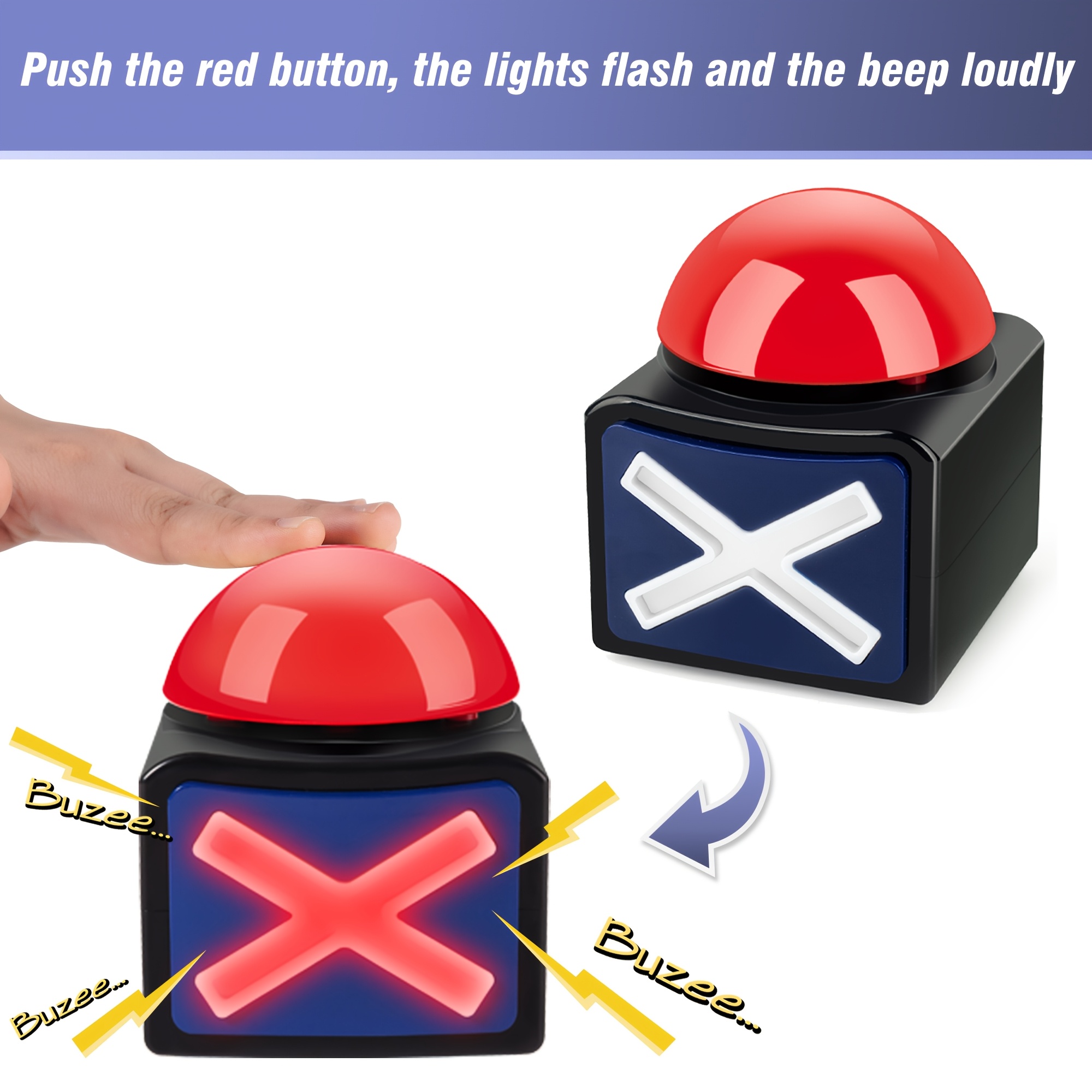Buzzer sonore lumineux noir et - Party Games Easter avis et prix