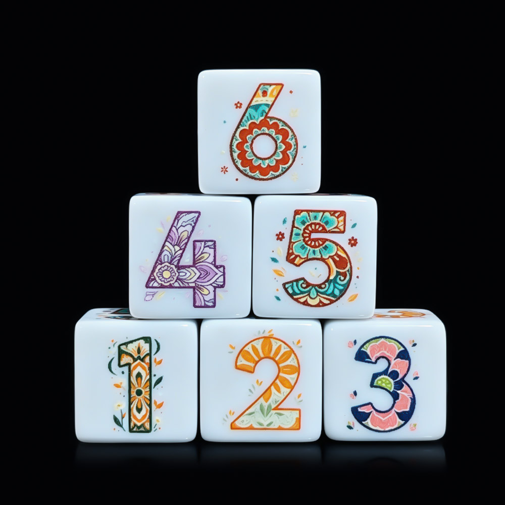 12 dés imprimés Mandala Floral - Party Games App avis et prix
